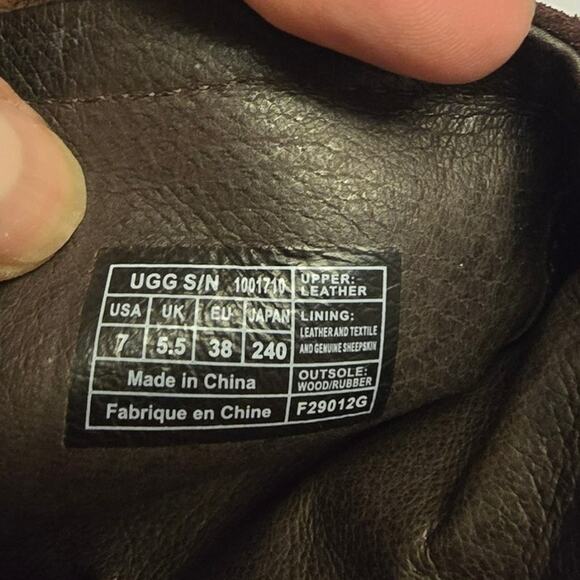 Ugg Rumer Suede Chocolate Brown Tall Boots Lattice Weave Back inner Zip 7 - Picture 10 of 12